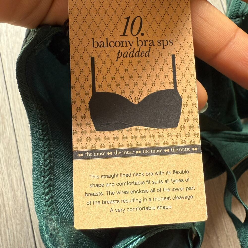 Marlies Dekkers Balcony Bra sps Padded Push up in GREEN 32F NWT the Muse - Picture 11 of 13